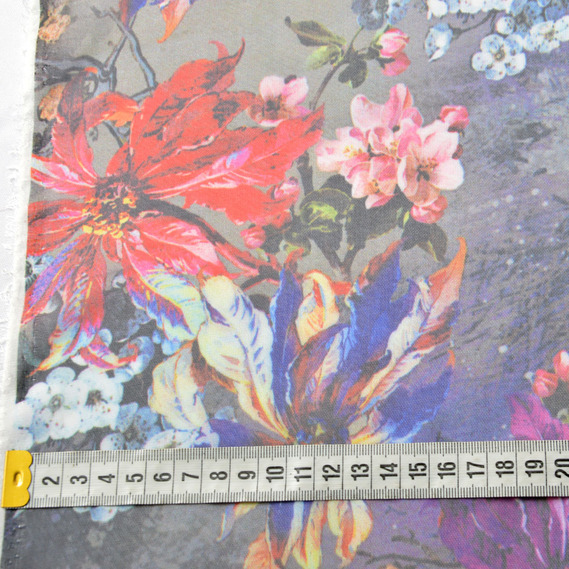 Шифон цвітіння сіро/синє, Квітковий, фото 3