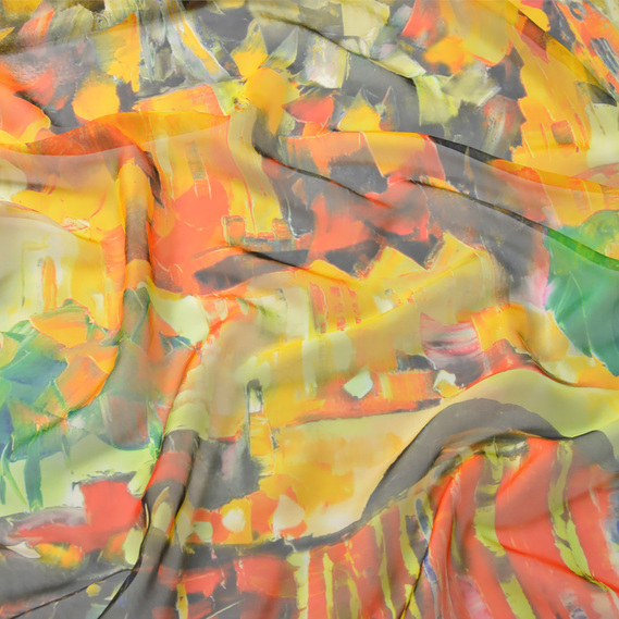 Шифон східна казка жовтий, Акварель, фото 2