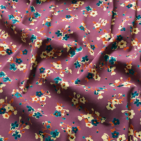 Штапель стрейч цвітіння слива, фото 2