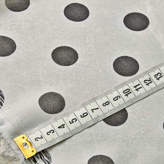Тканина шифон горохи асорті велик.біло/чорний, фото 3