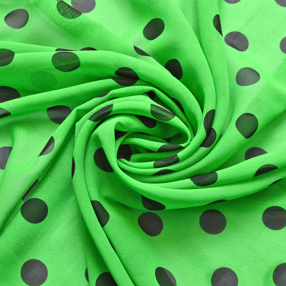 Тканина шифон горохи асорті велик.трава, фото 1