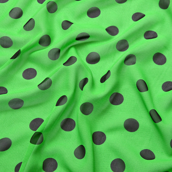 Тканина шифон горохи асорті велик.трава, фото 2