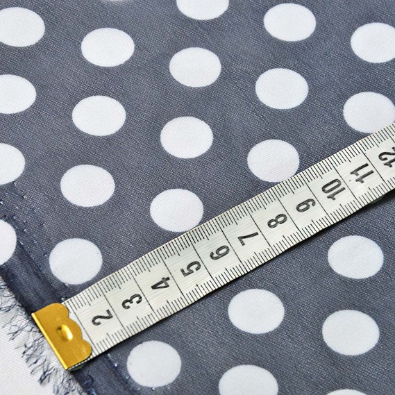 Тканина шифон горохи асорті серед.т/синій, фото 3