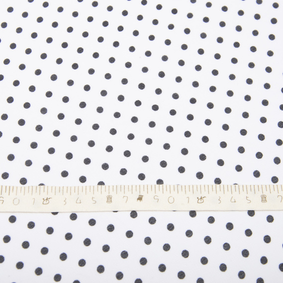 Тканина шифон горохи асорті дріб білий, фото 4