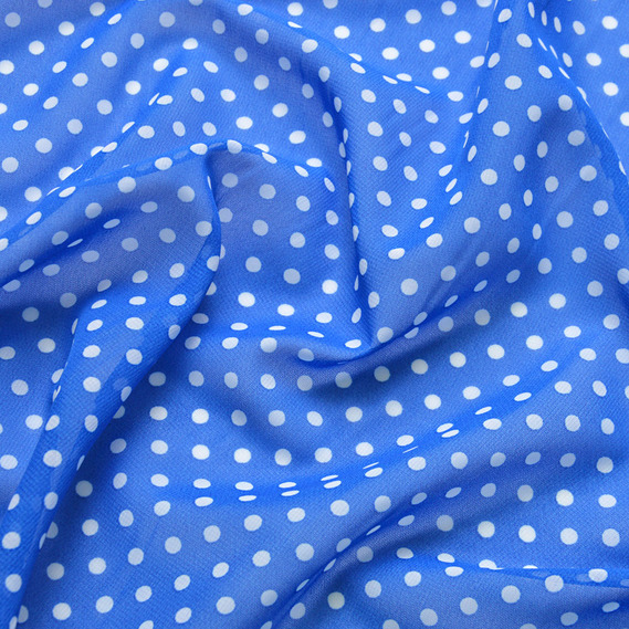 Ткань шифон горохи ассорти дріб електрик, фото 2 Ткань шифон горохи ассорти дріб електрик, фото 2