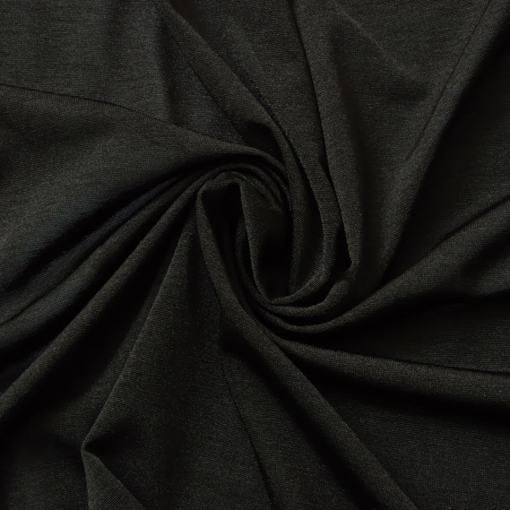 Ткань трикотаж Crystal, 150 см, для спортивных костюмов, гольфов, кардиганов, свитшотов и водолазок чорний, фото 1