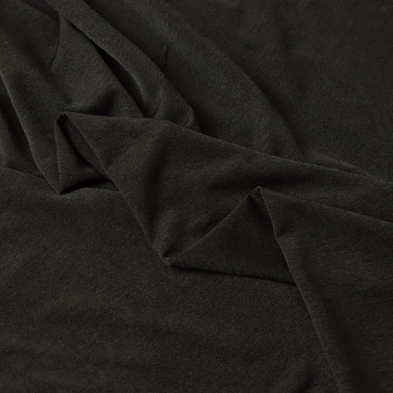 Ткань трикотаж Crystal, 150 см, для спортивных костюмов, гольфов, кардиганов, свитшотов и водолазок чорний, фото 2