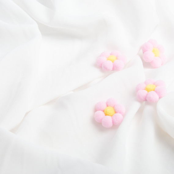 Тканина платтяна шифон Sheila легка напівпрозора для суконь, блузок, аксесуарів молоко, фото 3