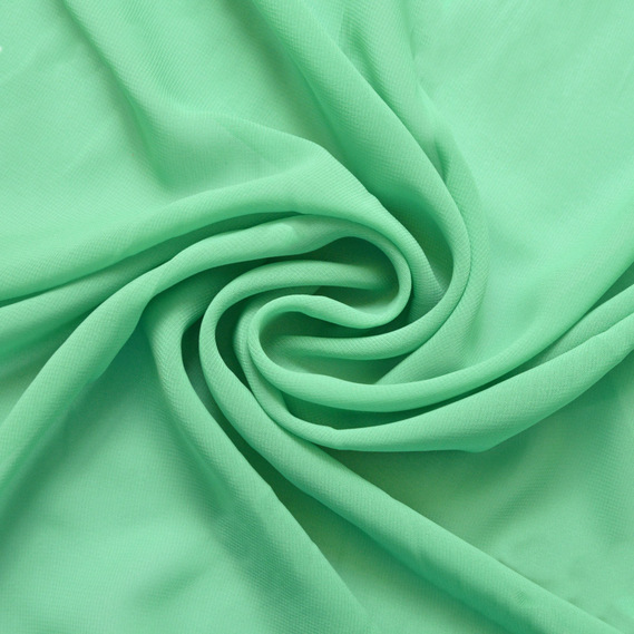 Тканина платтяна шифон Sheila легка напівпрозора для суконь, блузок, аксесуарів бірюза м`ята, фото 1 Тканина платтяна шифон Sheila легка напівпрозора для суконь, блузок, аксесуарів бірюза м`ята, фото 1