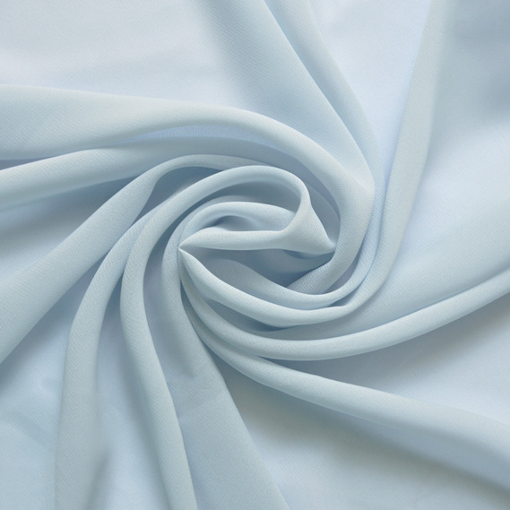 Ткань плательная шифон Sheila легкая полупрозрачная для платьев, блуз. аксессуаров блакитний сірий, фото 1