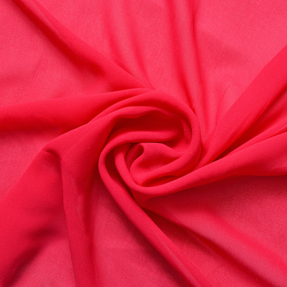 Тканина платтяна шифон Sheila легка напівпрозора для суконь, блузок, аксесуарів насичена малина, фото 1