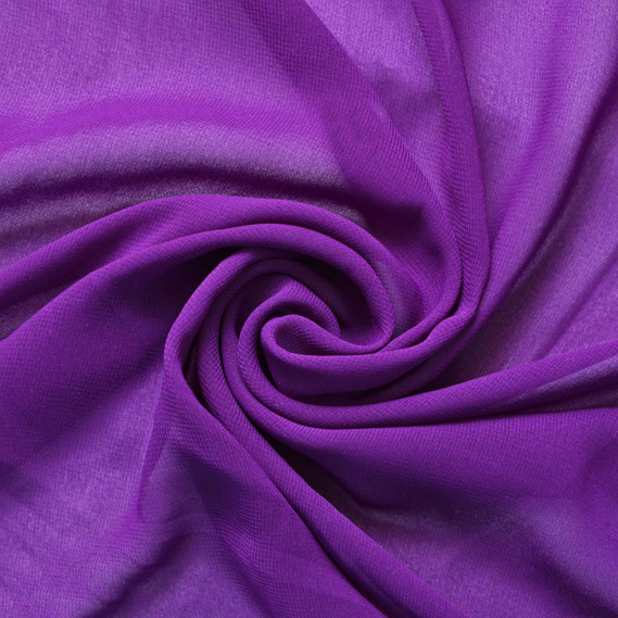 Тканина платтяна шифон Sheila легка напівпрозора для суконь, блузок, аксесуарів фіолет, фото 1