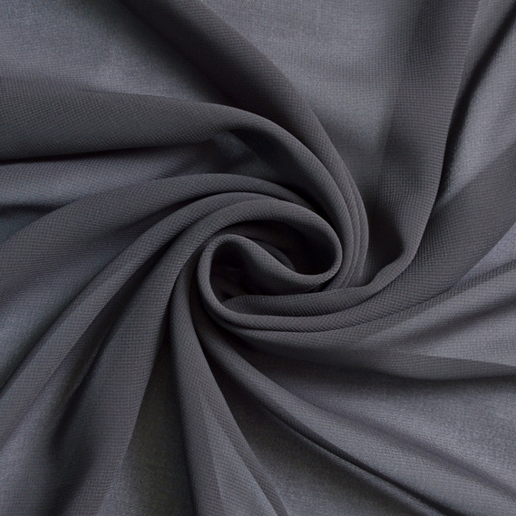 Тканина шифон Shela графіт, фото 1
