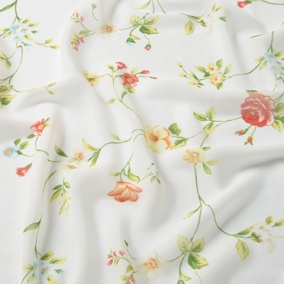 Тканина Шифон софт Міла молоко, Квітковий, фото 2