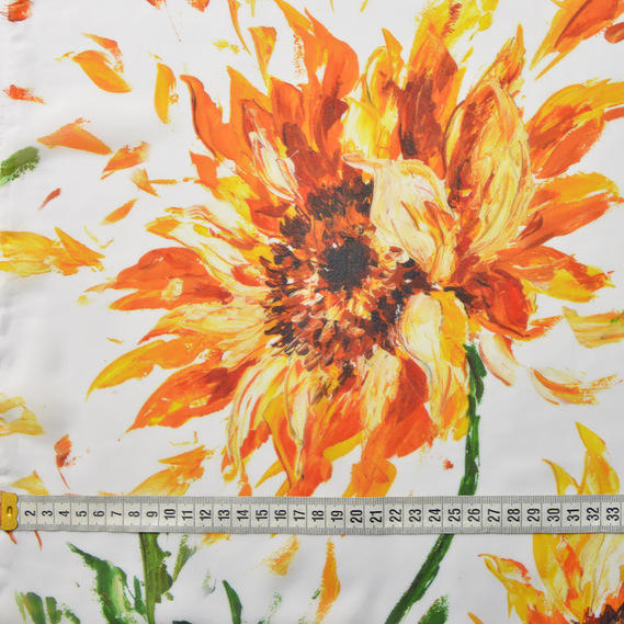Тканина Шифон софт соняшник молоко, Акварель, фото 3
