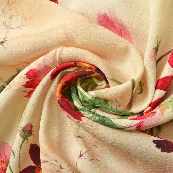 Плательная Вискоза принт Космея бордо, Квітковий, фото 1