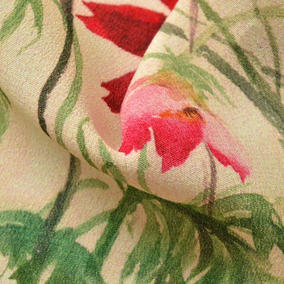 Плательная Вискоза принт Космея бордо, Квітковий, фото 3