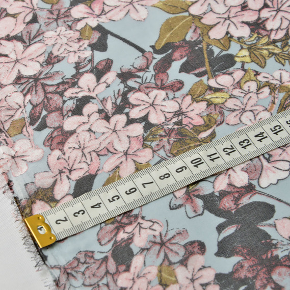 Шифон Мить креп цвітіння сірий, Квітковий, фото 3