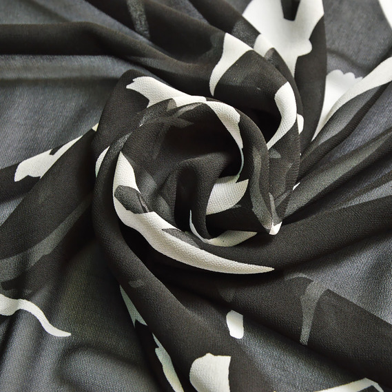 Шифон Мить креп крила чорний, Фауна, фото 1 Шифон Мить креп крила чорний, Фауна, фото 1