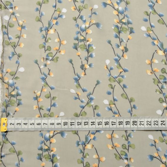 Шифон Момент креп гілочка сіра, Флора, фото 3