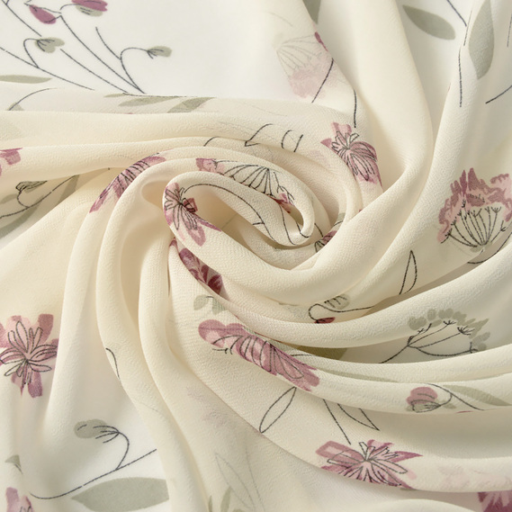 Шифон Мить креп ніжність крем, Квітковий, фото 1