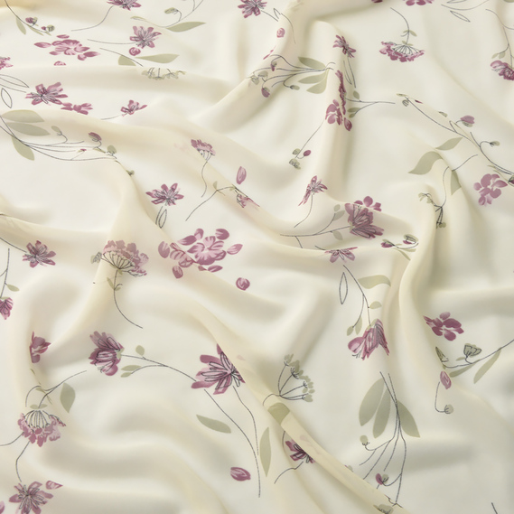 Шифон Мить креп ніжність крем, Квітковий, фото 2