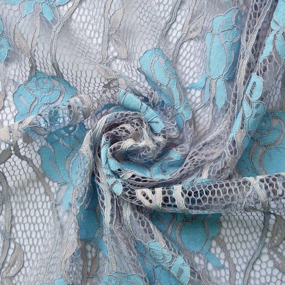 Гипюр Роза серый блакитна, фото 1 Гипюр Роза серый блакитна, фото 1