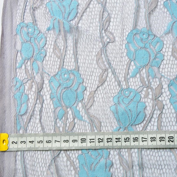 Гипюр Роза серый блакитна, фото 4 Гипюр Роза серый блакитна, фото 4