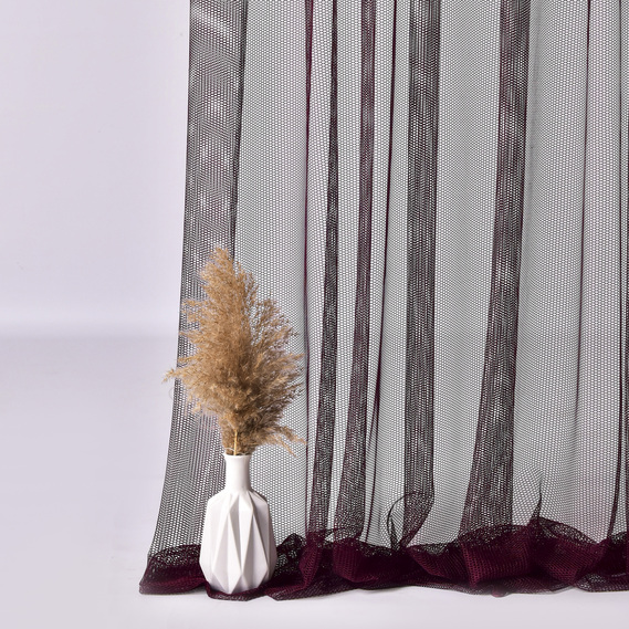 Тюль сітка однотонний Соти V-313 вишня, фото 4