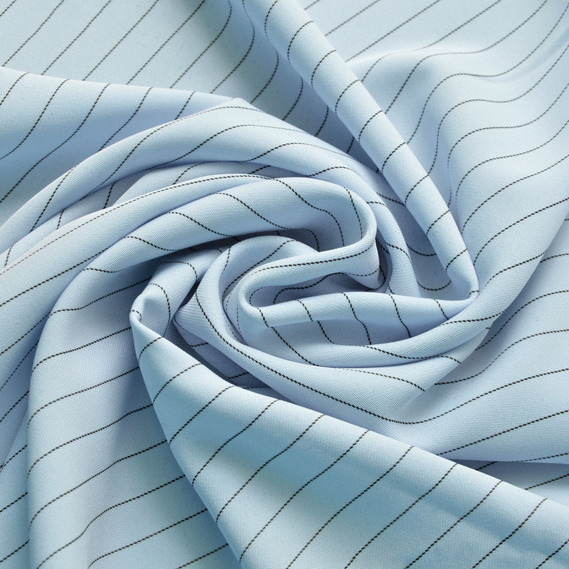 Ткань костюмная Plazma stripe блакитний , фото 1