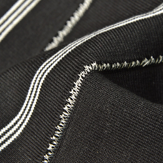 Манжет трикотажный довяз для рукавов и воротников 21 см чорний 3 білі смуги, фото 3 Манжет трикотажный довяз для рукавов и воротников 21 см чорний 3 білі смуги, фото 3