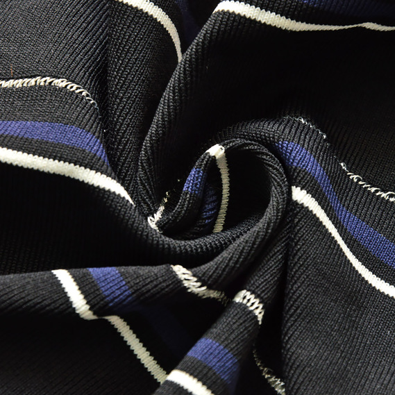 Манжет трикотажный довяз для рукавов и воротников 21 см чорний 2 синьо/білі смуги, фото 1 Манжет трикотажный довяз для рукавов и воротников 21 см чорний 2 синьо/білі смуги, фото 1