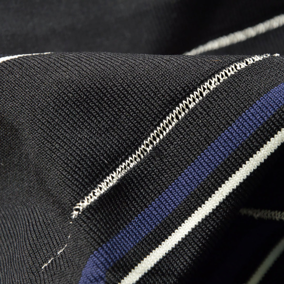 Манжет трикотажный довяз для рукавов и воротников 21 см чорний 2 синьо/білі смуги, фото 3 Манжет трикотажный довяз для рукавов и воротников 21 см чорний 2 синьо/білі смуги, фото 3