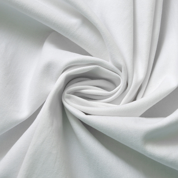 Тканина котон твіл стрейч білий, фото 1