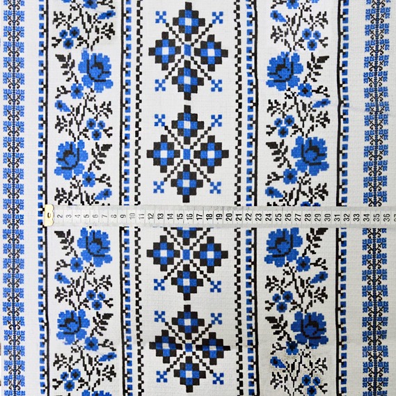 Рушникова вафельна Орнамент синій, фото 2