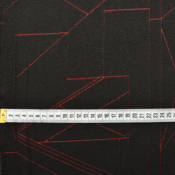 Трикотаж Геометрія жаккард V-1/4 чорно/червоний, фото 3