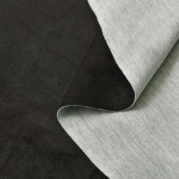 Ткань трикотаж замша V-1 чорний, фото 2