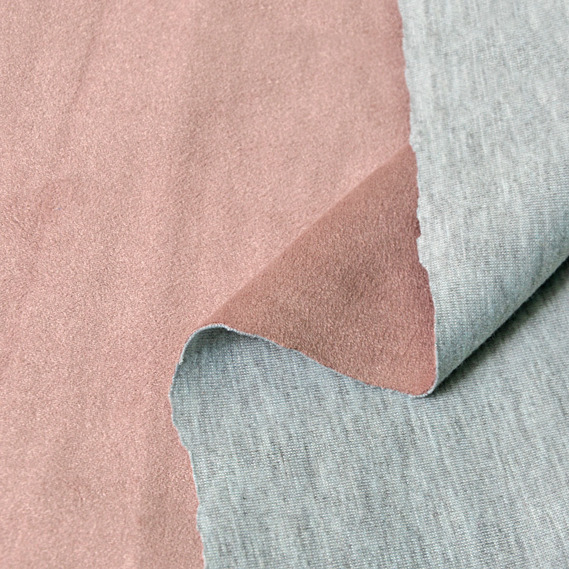 Тканина трикотаж замша V-54 пудра, фото 2