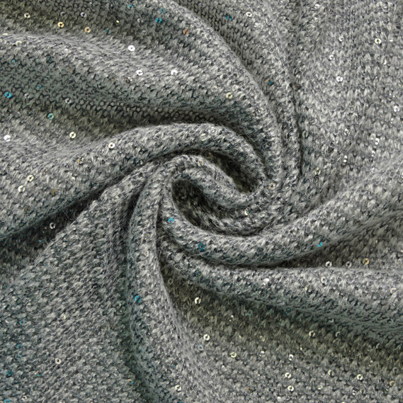 Трикотаж в`язка пайєтка сірий, фото 1 Трикотаж в`язка пайєтка сірий, фото 1