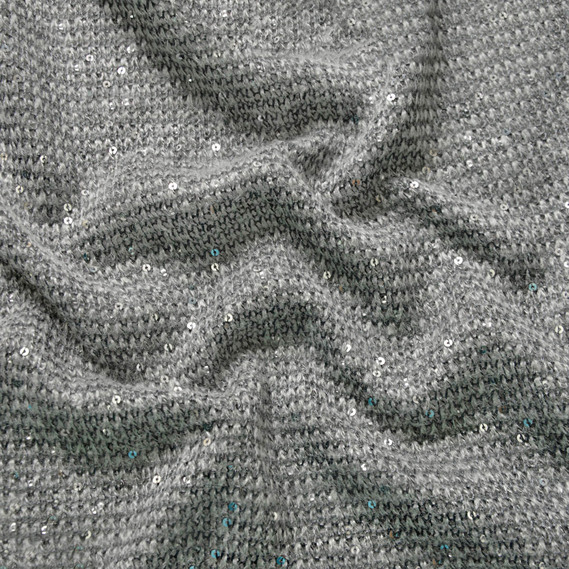 Трикотаж в`язка пайєтка сірий, фото 2 Трикотаж в`язка пайєтка сірий, фото 2
