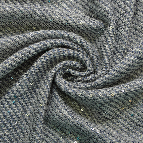 Трикотаж в`язка пайєтка т/сірий, фото 1 Трикотаж в`язка пайєтка т/сірий, фото 1