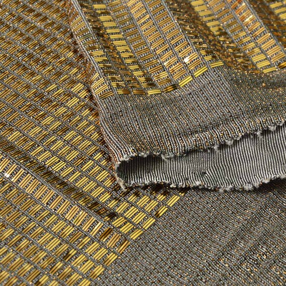 Трикотаж Космо металлик сірий/золото, фото 2 Трикотаж Космо металлик сірий/золото, фото 2
