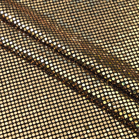 Трикотаж нейлон с аппликацией V-2/2 золото, фото 1 Трикотаж нейлон с аппликацией V-2/2 золото, фото 1