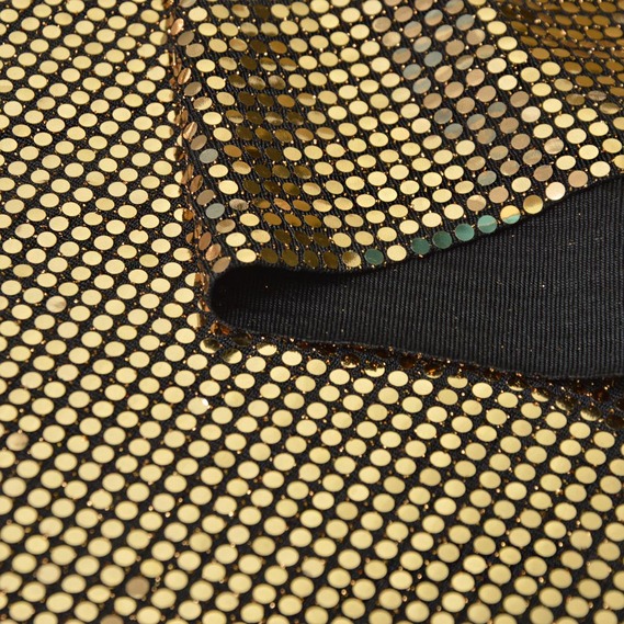 Трикотаж нейлон с аппликацией V-2/2 золото, фото 2 Трикотаж нейлон с аппликацией V-2/2 золото, фото 2
