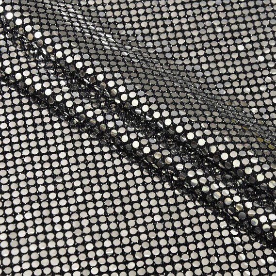 Трикотаж нейлон с аппликацией V-2/1 срібло, фото 1 Трикотаж нейлон с аппликацией V-2/1 срібло, фото 1