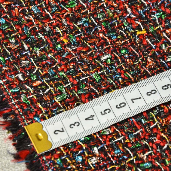 Ткань костюмна Букле Фарби червона, фото 2 Ткань костюмна Букле Фарби червона, фото 2