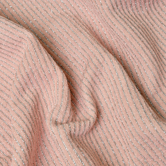 Трикотаж Металлік смужки пудра, фото 2