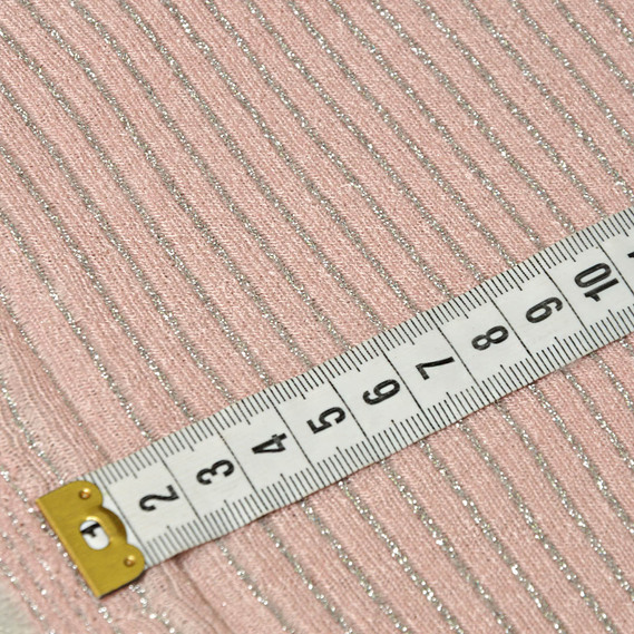 Трикотаж Металлік смужки пудра, фото 3