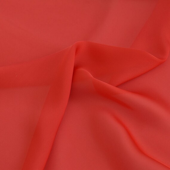 Ткань шифон-шелк Armani червоний, фото 1