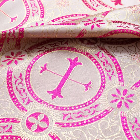 Тканина парча церковна 140 гр/м2 малина, фото 1 Тканина парча церковна 140 гр/м2 малина, фото 1